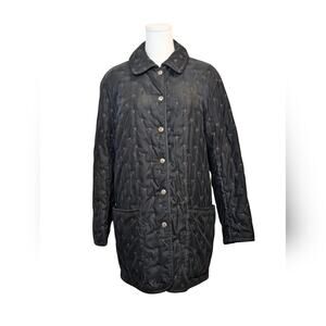 Hermes Miason Margiela Black Quilted Snap Coat Jacket Size 34